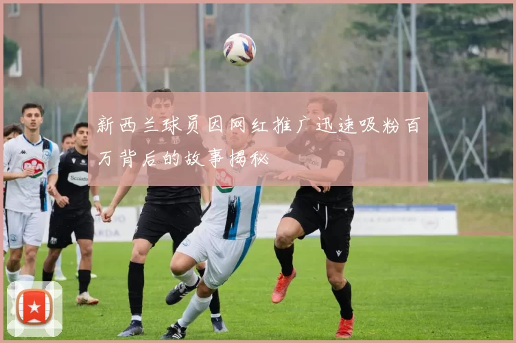 新西兰球员因网红推广迅速吸粉百万背后的故事揭秘